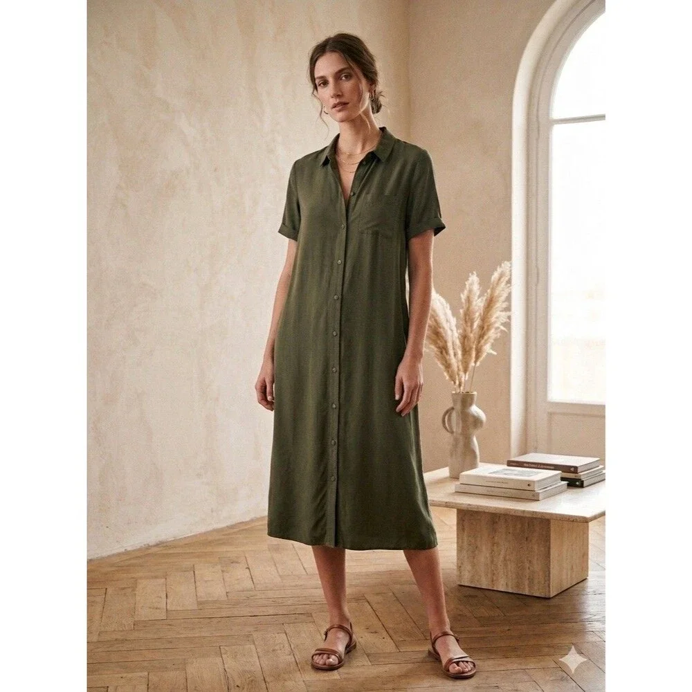 sezane green silk dress Solia Dress - Summer Green - Silk